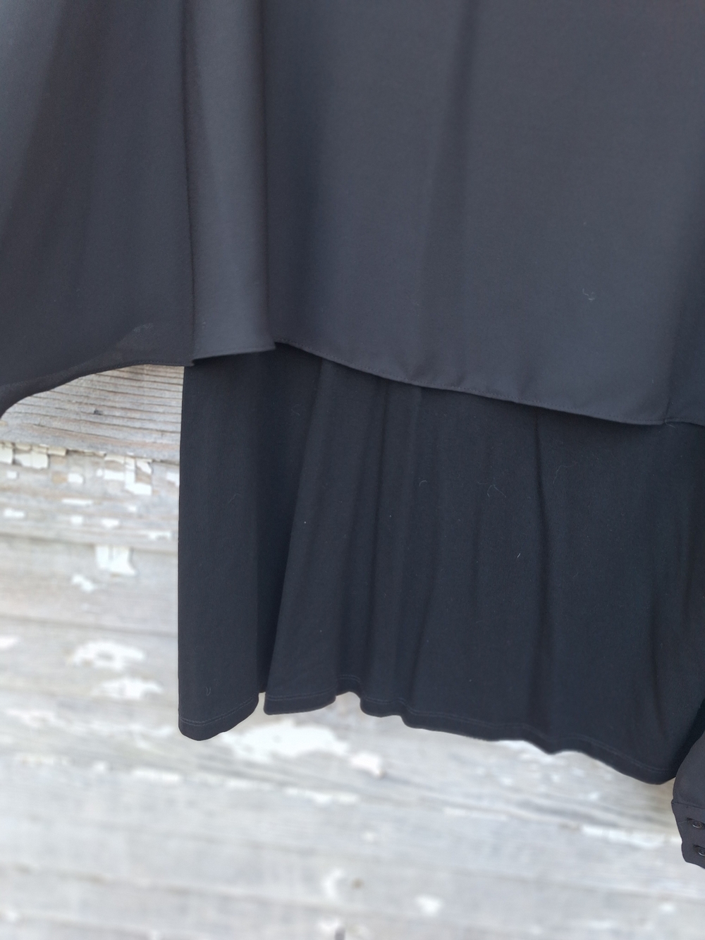 Patrizia Luca Black Layered Draped Blouse Size XL NWT - Picture 3 of 7